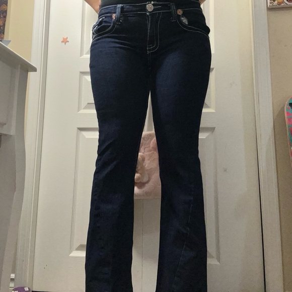 True Religion Dark Blue Flare Jeans - Picture 6 of 13